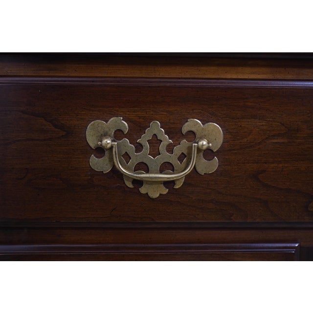 Brown Ethan Allen Georgian Court Cherry Lowboy For Sale - Image 8 of 12