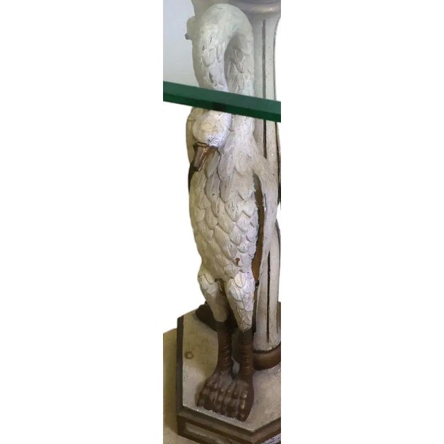 Vintage Mid-Century Italian Neoclassical Hand-Carved Giltwood Swan Accent Table For Sale In Portland, ME - Image 6 of 9