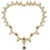 Late 20th Century Diamond Ruby 18ct Necklace 18k Yellow Gold Floral Leaf Style Evening Wear For Sale - Image 5 of 7