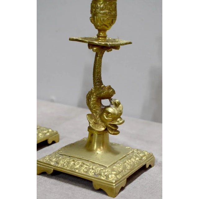 Bronze Candleholders, Set of 2 For Sale - Image 5 of 11