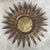 Gold Mid-Century Modern Gilt Iron Layered Leafed Flower Shaped Sunburst Mirror For Sale - Image 8 of 13
