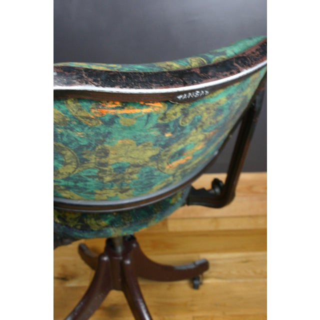 Vintage Tansad Industrial Swivel Chair in Blackpop Velvet, 1950s For Sale - Image 4 of 18