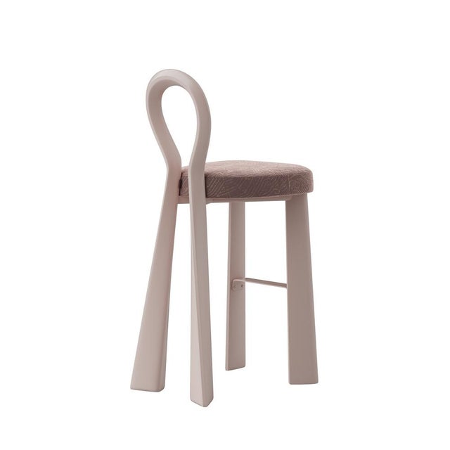 Contemporary Mary III Bar Chairs in Wood by Ottiu, Set of 2 For Sale - Image 3 of 8