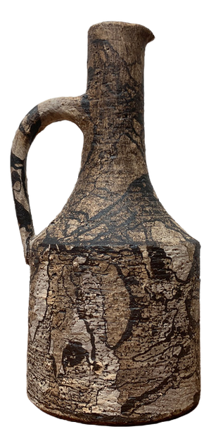 Mid-Century German Studio Pottery Brutalist Carafe Vase by Gerhard Liebenthron, 1976s