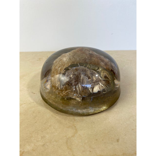 Late 20th Century Vintage Resin Dome Paperweight With Natural Crystal Specimen Inclusion For Sale - Image 5 of 10