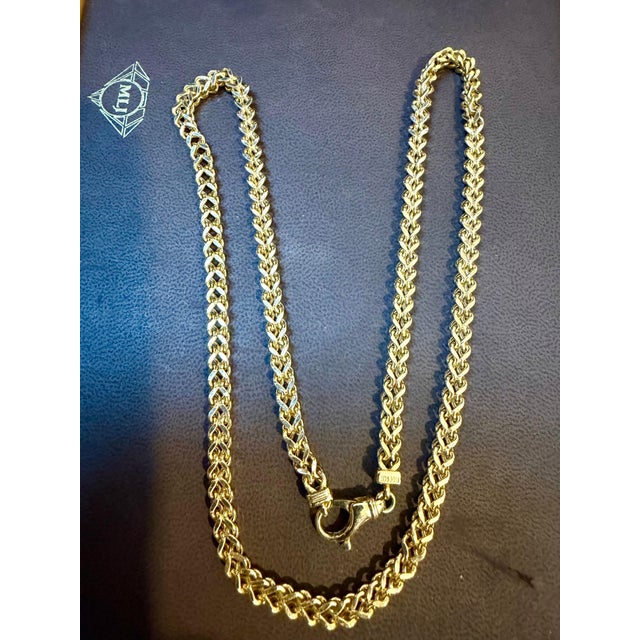 Metal Vintage 14K Solid Yellow Gold Curb Link Chain, 25.7 Gm , 23" Long Made in Turkey For Sale - Image 7 of 18