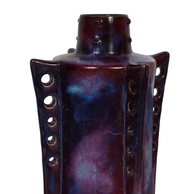 Chinese 20th Century Chinese Jun Ware Fambe Glaze Porcelain Vase For Sale - Image 3 of 8
