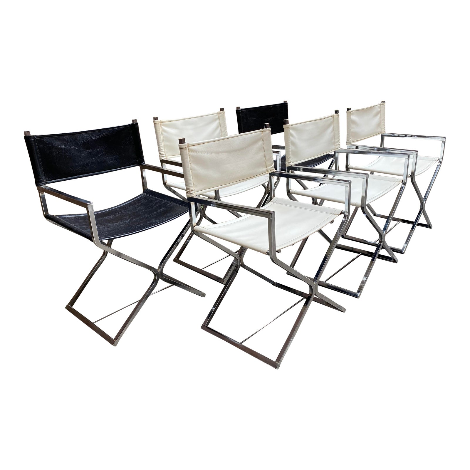 Virtue Brothers Chrome and Naugahyde in Black and White Director's