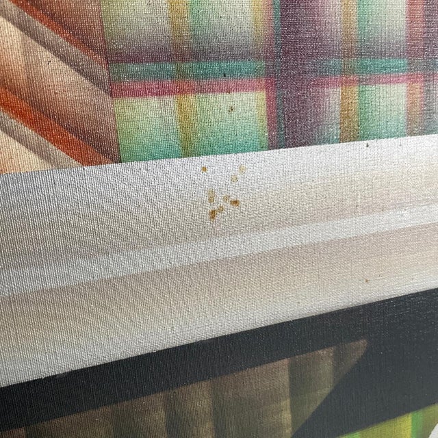 Italian Artist, Urban Landscape, 1980s, Airbrush Painting on Canvas For Sale - Image 17 of 18