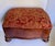 Brown Antique Upholstered Wood Serpentine Storage Footstool on Bun Feet For Sale - Image 8 of 12
