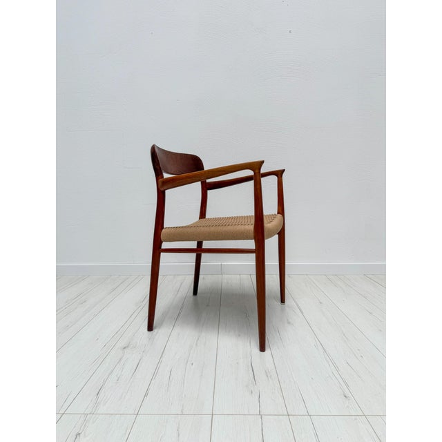 Beige Vintage Danish Teak Dining Armchair Model 56 by Niels Otto Møller from J.L. Møllers, 1960s For Sale - Image 8 of 8