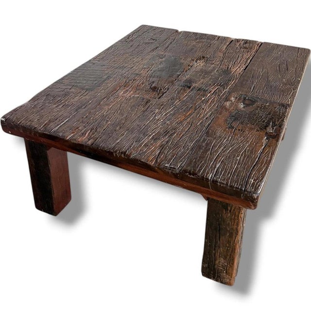 Brown Rustic Driftwood Coffee Table For Sale - Image 8 of 10