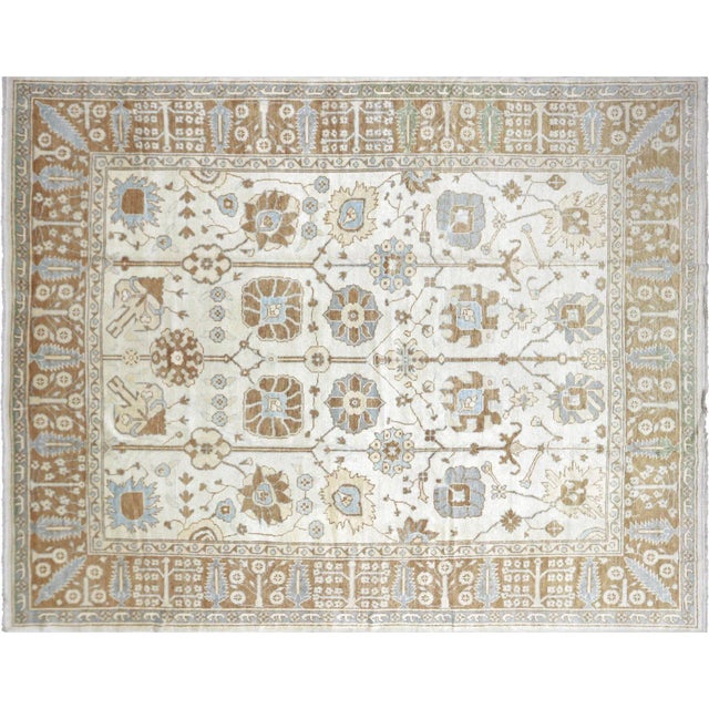 Textile Contemporary Turkish Oushak Rug For Sale - Image 7 of 7