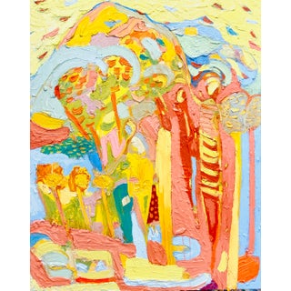 Sunflower Mountain. Contemporary Abstract Expressionist Oil Painting by Paul Wadsworth, Framed For Sale