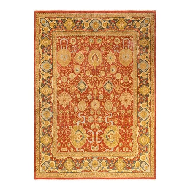 Orange Mogul, One-of-a-Kind Hand-Knotted Area Rug in Orange, 7' 10" x 10' 9" For Sale - Image 8 of 8