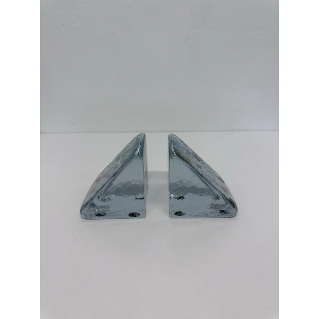 Modern Handmade Glass Bookends by Blenko - a Pair For Sale - Image 3 of 11