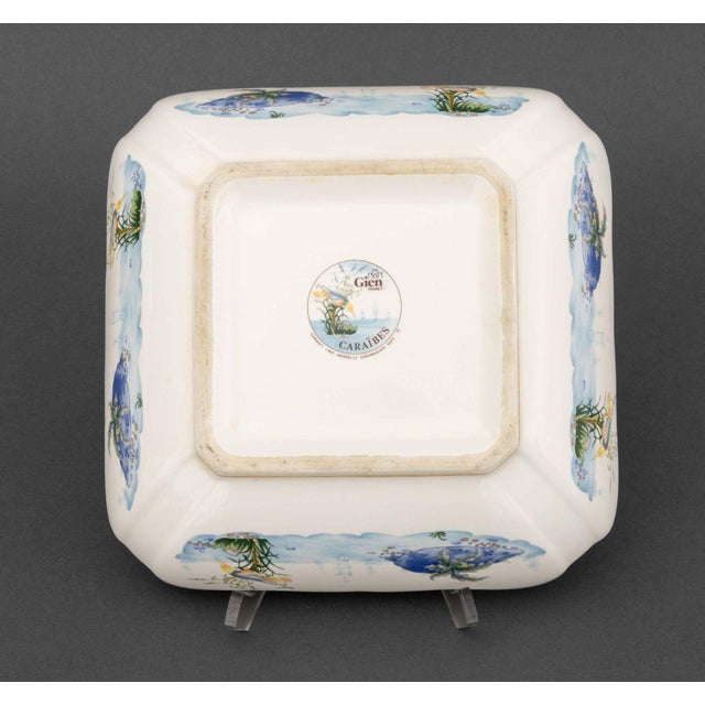 Collection of Four Gien "Caraibes" Faience Tableware Pieces For Sale - Image 9 of 11