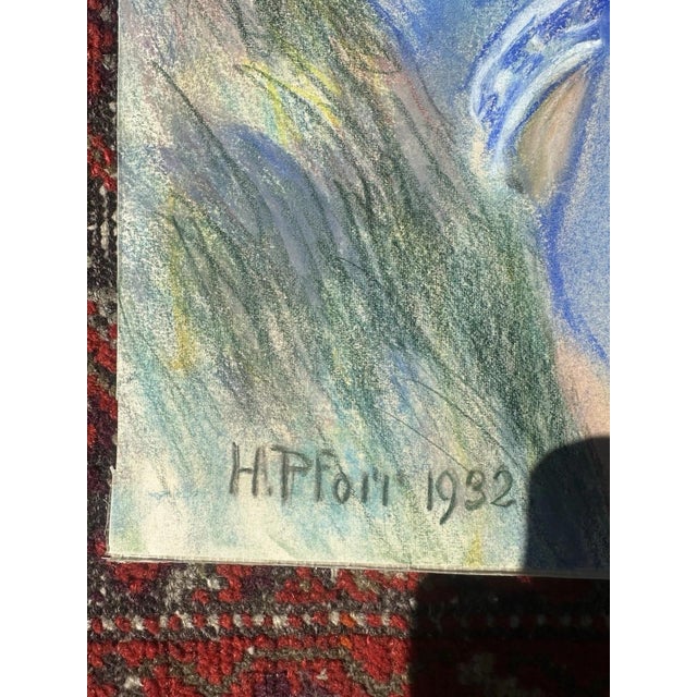 Piet Hein Eek Heinrich Pforr, Bright Summer Day Boy's Portrait in a Blue Shirt, 1932, Oil on Canvas For Sale - Image 4 of 13