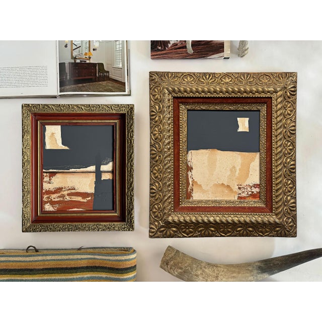 “Rodeo” Black Abstract Art in Antique Frame, Transitional Living Room Art by JTS For Sale In Minneapolis - Image 6 of 11