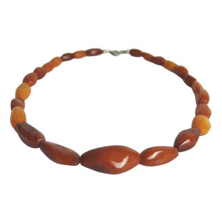 Art Deco Honey Amber Graduated Beads Necklace, 1920s For Sale