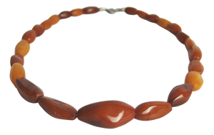 Art Deco Honey Amber Graduated Beads Necklace, 1920s