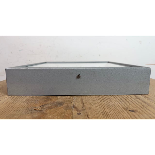 Industrial Grey Square Wall Clock from Pragotron, 1980s For Sale - Image 9 of 16