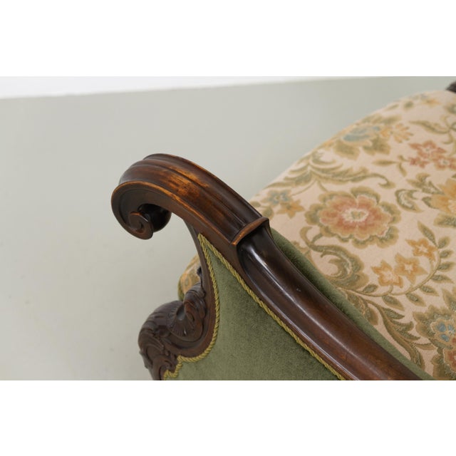 Danish Carved Lounge Chair in Green Velvet, 1920s For Sale - Image 18 of 18