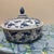 1960s Vintage Chinese Blue and White Porcelain Lidded Small Serving Bowl Chinoiserie Peony For Sale - Image 5 of 7