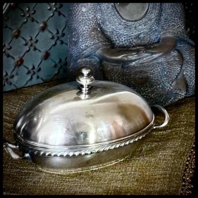 Antique silver-plated lidded serving dish manufactured by R. Wallace & Sons for the historic Hotel St. Andrew in New York...