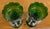 Antique C 1880-1900 Victorian Bohemian Emerald Green Glass Mantle Lustres - Pair For Sale In Kansas City - Image 6 of 14