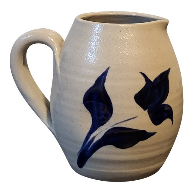 1970s Williamsburg Pottery Salt Glaze Miniature Pitcher Vase For Sale