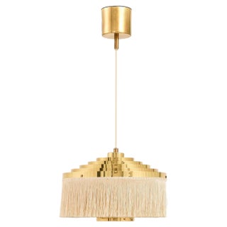 Ceiling Lamp in Brass and Silk Fringes by Hans-Agne Jakobsson, 1950s For Sale