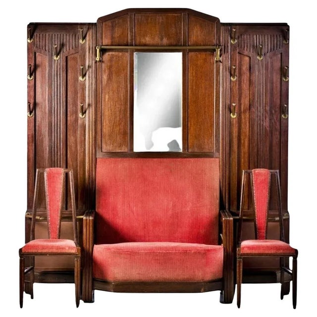 Art Deco Cloakroom Sofa in Mahogany For Sale - Image 6 of 6