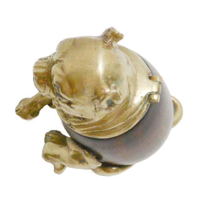 Brass Arthur Court Mixed-Media Pug Dog Figural Box With Glass Eyes For Sale - Image 8 of 9