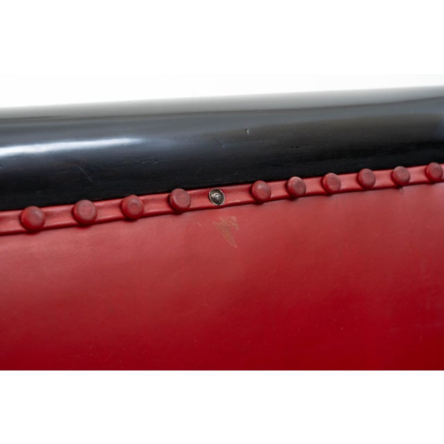Fledermaus Sofa in Black-Finished Beech and Red Leather by Josef Hoffmann for Jacob & Josef Kohn, 1890s For Sale - Image 16 of 18