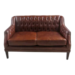 Matthew Izzo Chatsworth Chesterfield Leather Loveseat