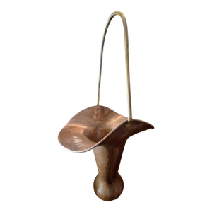 Antique Hammered Copper Flower Picking Vase