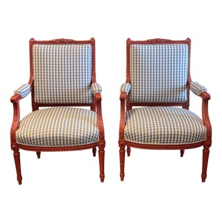 Pair of 19th Century French Fauteuils in the Louis XVI Taste For Sale