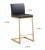 Parma Black Vegan Leather & Gold Steel Counter Stools - Set of 2 For Sale - Image 9 of 12