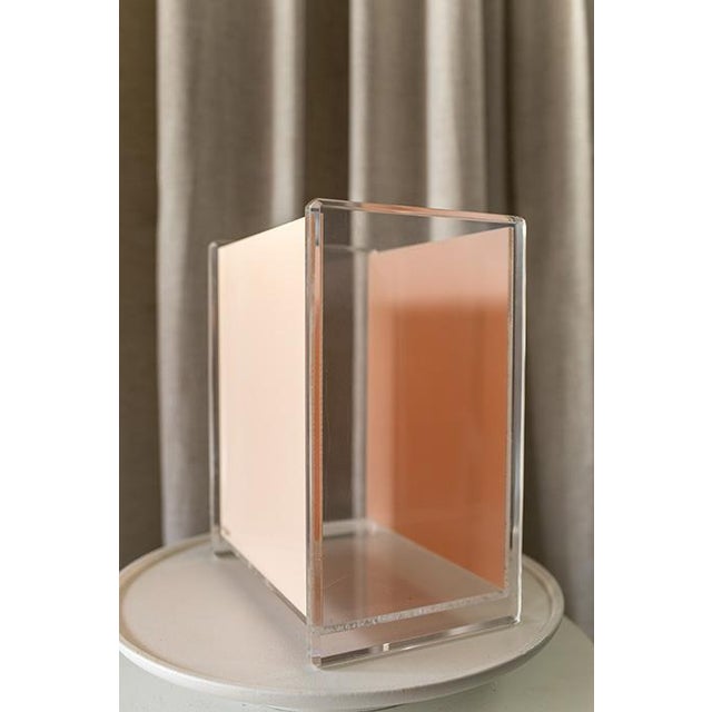 Mid-Century Modern 1970s Aronie Post Modern Lucite & Acrylic Wastebasket, in the Style of George Bullio For Sale - Image 3 of 7