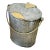 1880's Original Antique English Steel & Brass Dairy Pail, 'Abbott Bros. Pure Milk' Embossed on the Lid For Sale