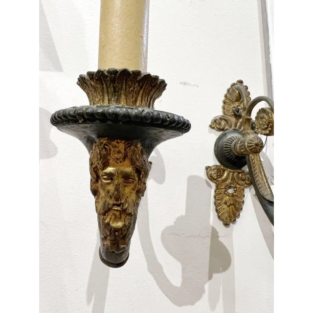 Late 19th Century Late 19th Century French Empire One Light Sconces - a Pair For Sale - Image 5 of 7