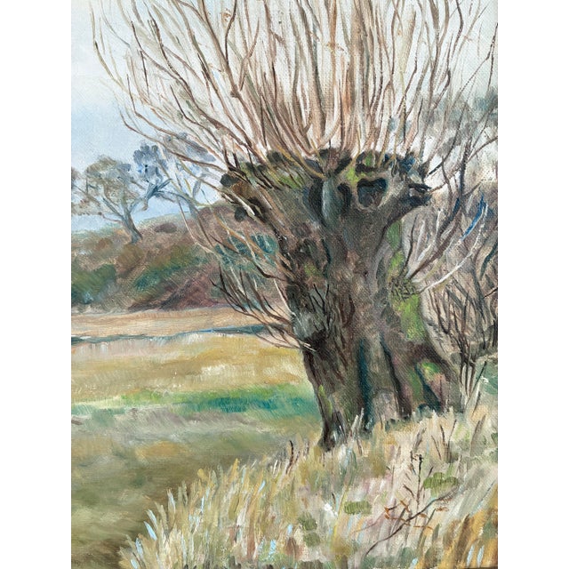 1920s Antique Original Landscape Oil Painting, Signed Countryside Art For Sale - Image 5 of 11