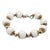 Vintage 1950s Signed Napier Goldtone White Resin Bead Bracelet For Sale