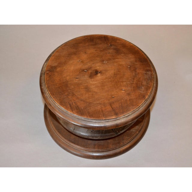 French 19th Century Antique Hand Painted Ceramic Vase Wine Decanter Wooden Riser For Sale - Image 11 of 13