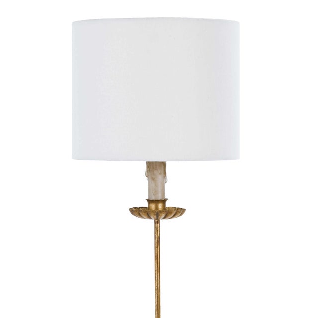 Transitional Regina Andrew Clove Stem Buffet Table Lamp With Natural Linen Shade For Sale - Image 3 of 5