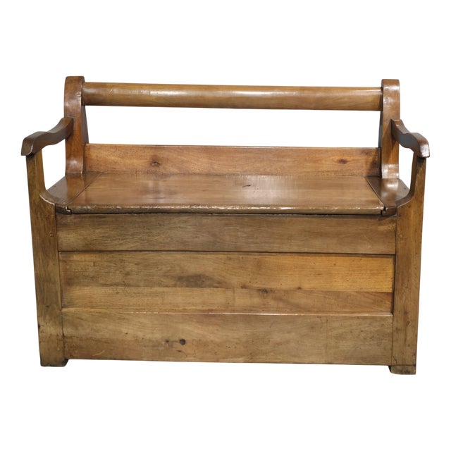 French Cherry Hall Bench, 1800s For Sale