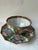 19th c Chinese Famille Rose Medallion Eggshell Porcelain Cup & Saucer 12 Sided Cup 2” high, width including handle is 4...