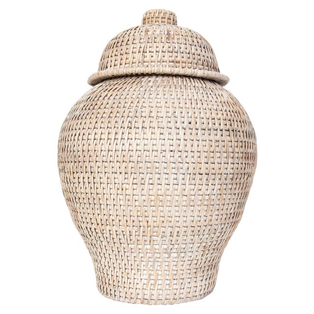 Saboga Home Ginger Jar Dimensions (inches): 12"x12"x17" Introducing the Ginger Jar, handwoven with 100% Burmese Rattan....