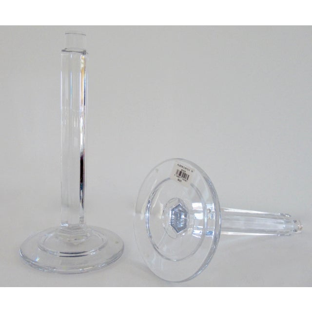 English William Yeoward "Alexis" 14" Crystal & Silver Topped Palm Tree Candle Holders - Pair For Sale - Image 15 of 15